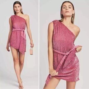 Retrofete Ella dress pink sequin size XS homecoming cocktail semi formal